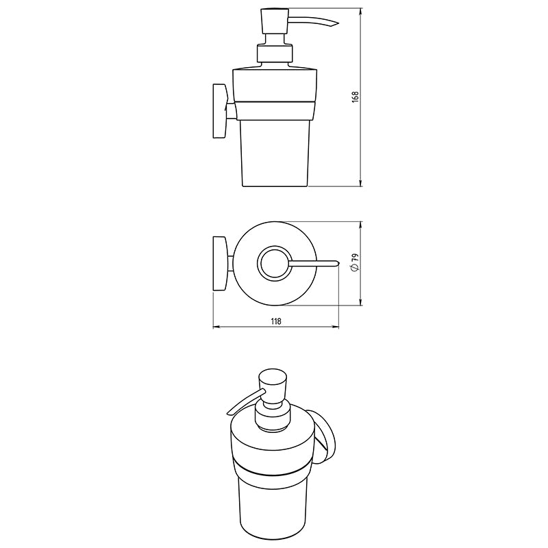 Dozator sapun lichid Ferro, Metalia 11, crom - 0155.0