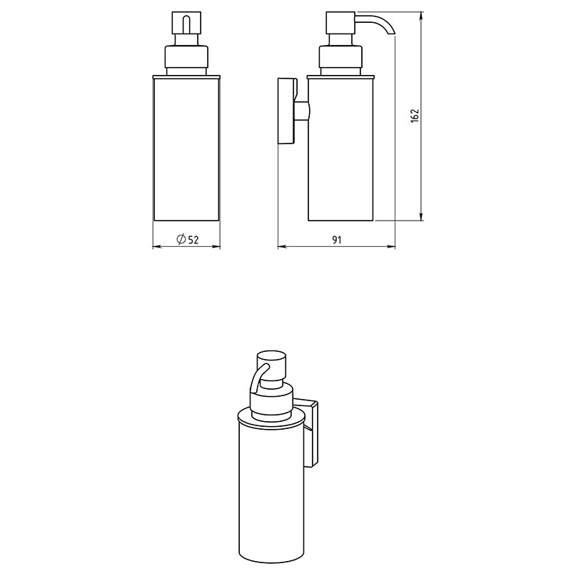 Dispenser sapun Ferro, Metalia 12, crom/sticla - 0277.0