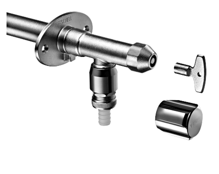 Robinet de exterior SCHELL, rezistent la îngheț POLAR II, crom - 039950