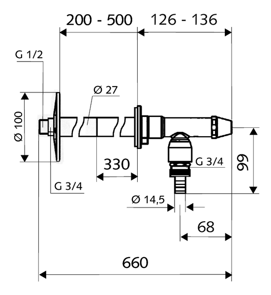Set robinet de exterior SCHELL,  rezistent la îngheț POLAR II, crom - 039970