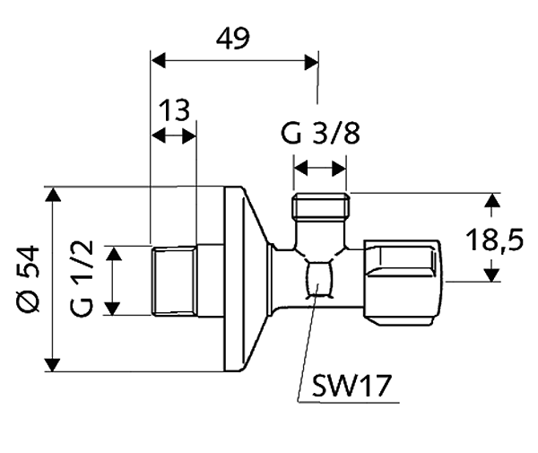 Robinet colţar de reglaj SCHELL COMFORT-1/2"-3/8"-052120699
