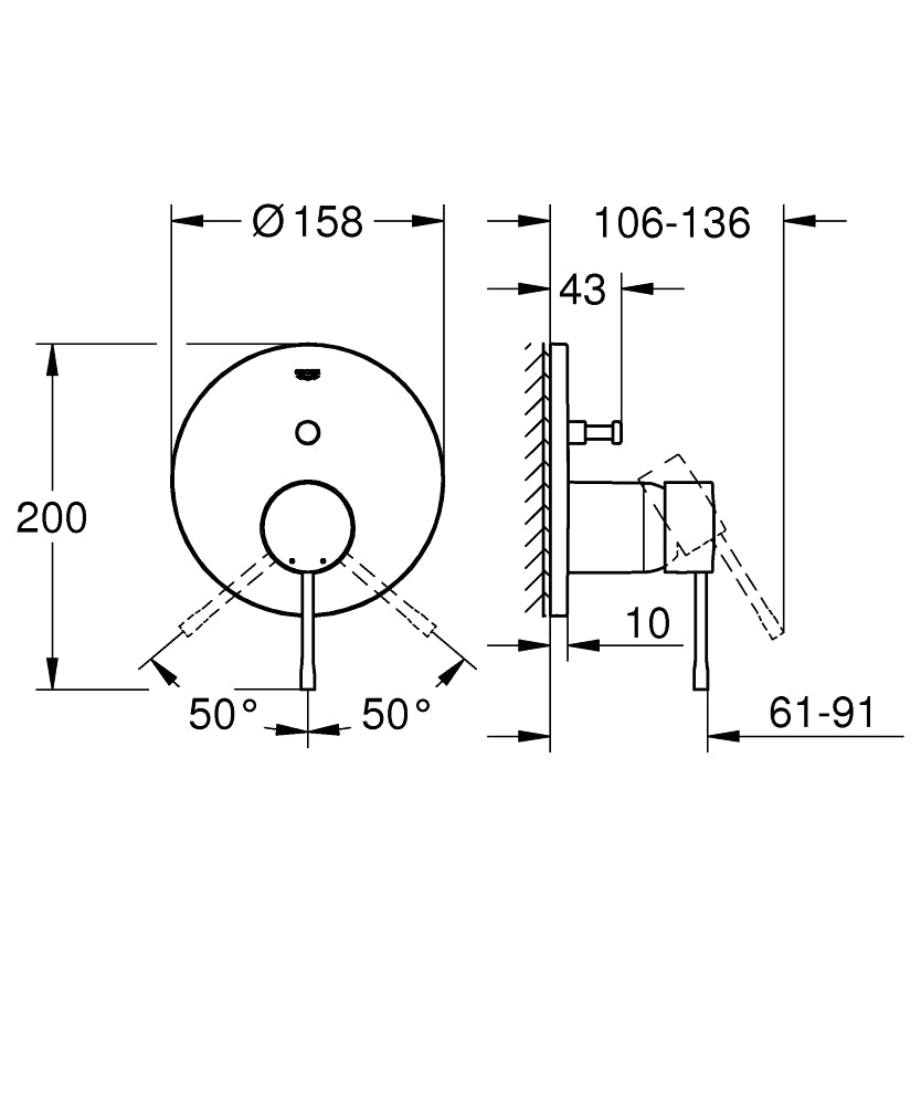 Essence Baterie monocomandă cu divertor cu două căi-24058GN1