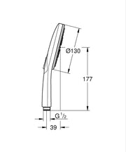 Para dus Grohe Rainshower SmartActive 130 Pară de duș cu 3 pulverizări-26574GN0