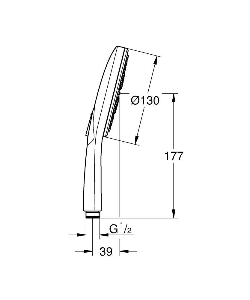 Para dus Grohe Rainshower SmartActive 130 Pară de duș cu 3 pulverizări-26574GN0