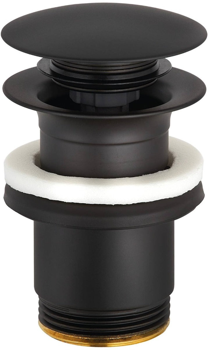 Ventil push-open Kludi pentru lavoare cu preaplin, negru mat - 1042639-00