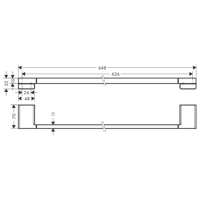 Suport de prosop, Hansgrohe, AddStoris, crom-41747000