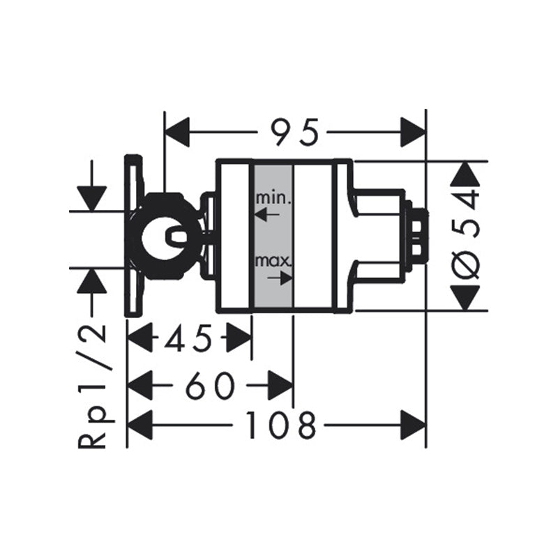 Corp incastrat, Hansgrohe, pentru dusurile igienice- 29235180