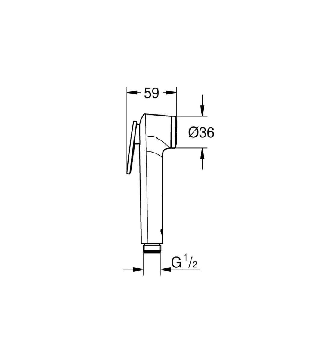 Set dus igiena intima Grohe Trigger Spray, cu baterie incastrata si furtun, crom - 129188