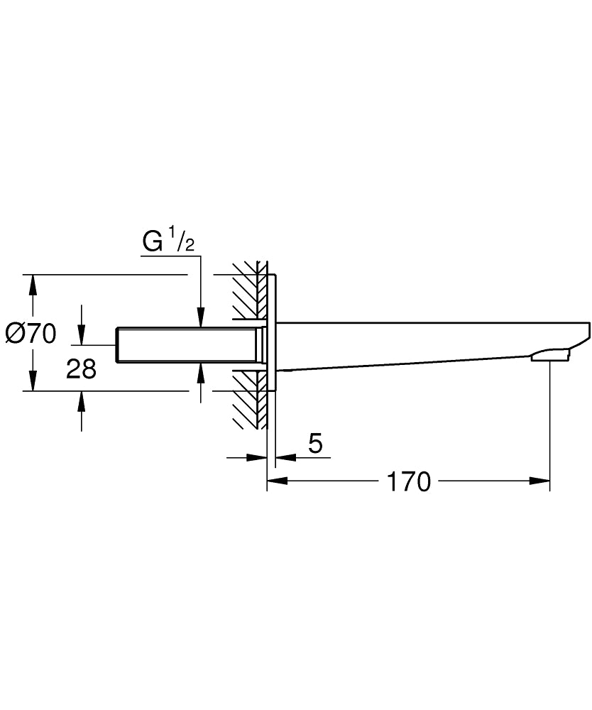Pipa cada Grohe Lineare , 1/2'', crom - 13383001