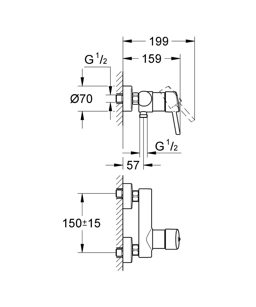 Baterie cabina de dus Concetto New Grohe-32210001