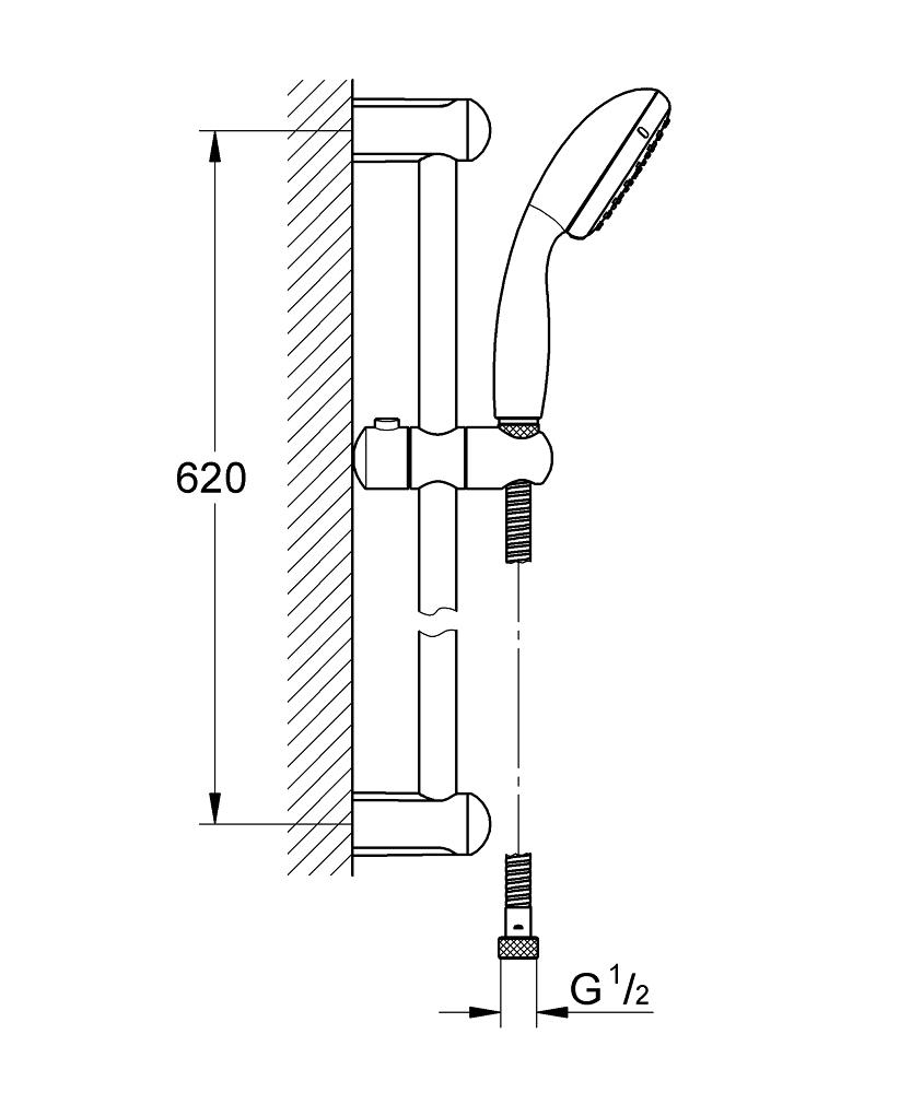 Set complet baterii baie Grohe Bauloop set dus bara (23335000,23341000,27853001)