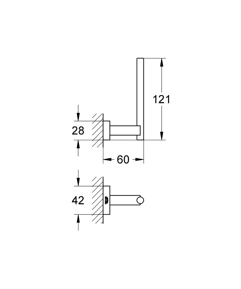 Suport rezerva hartie igienica Essential Cube -40623001