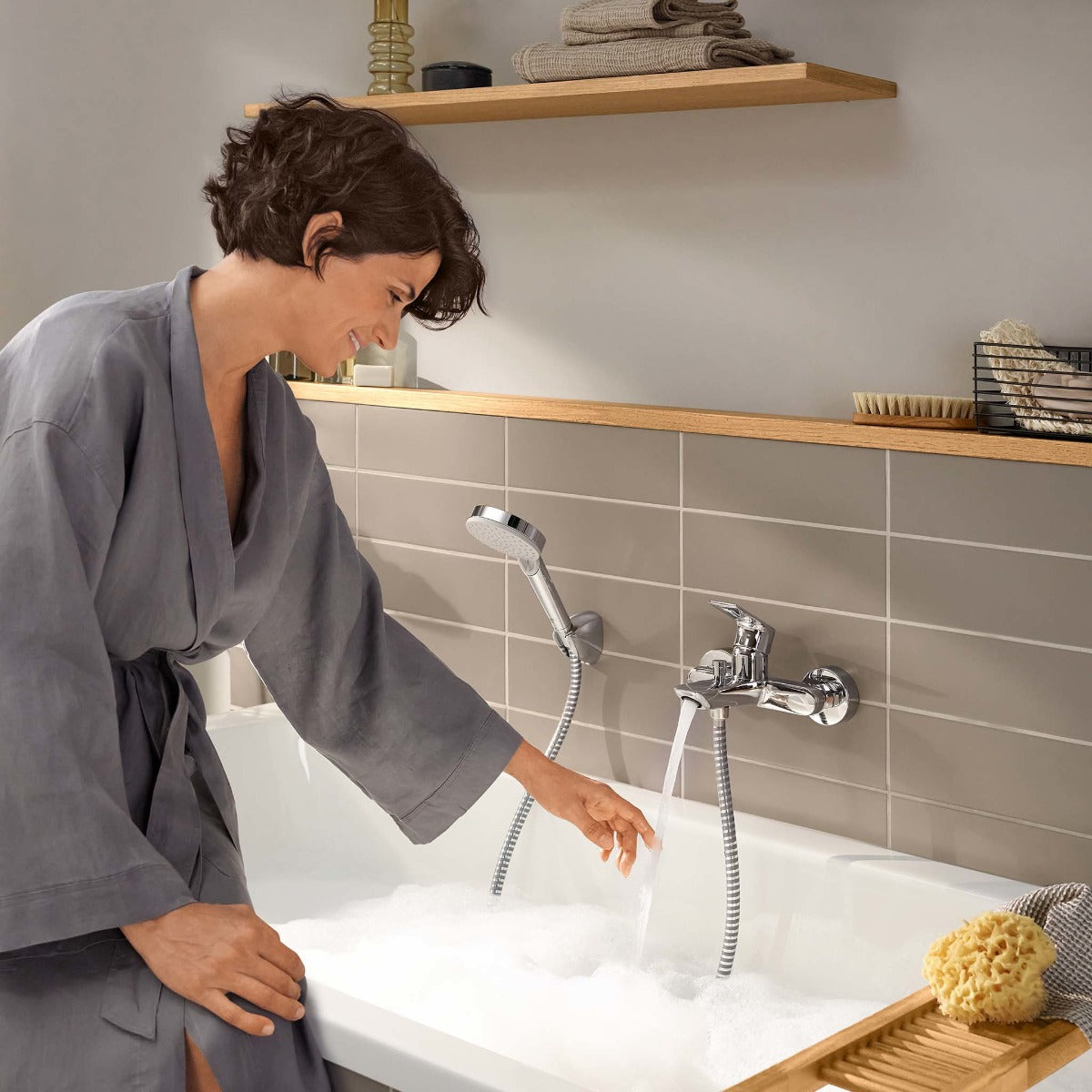 Baterie cada Hansgrohe Rebris E, 1/2'', monocomanda, crom - 72450000
