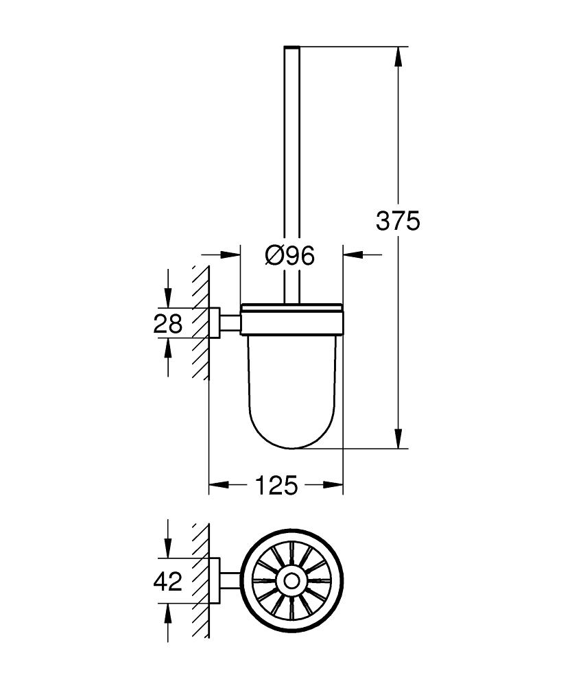 Perie Wc Grohe Essentials Cube,prindere pe perere-40513001