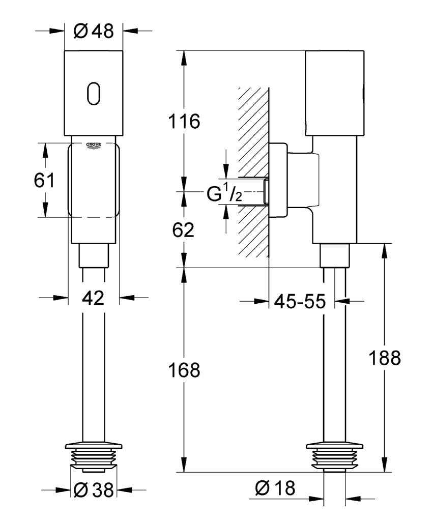 Robinet pisoar Grohe Tectron-37421000