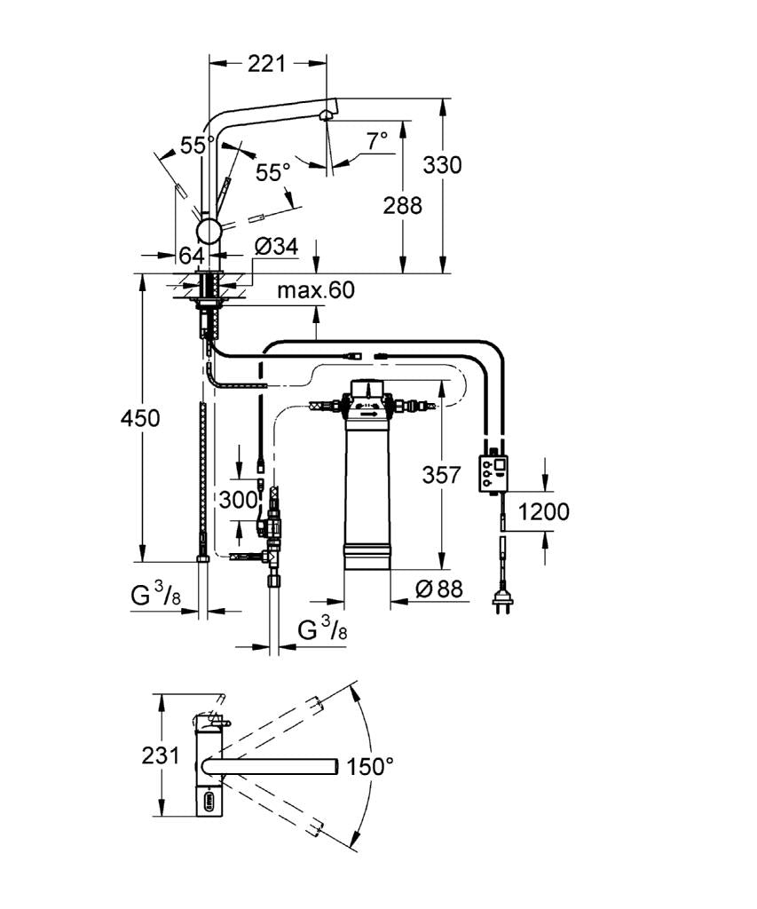 Baterie bucatarie filtru apa Grohe Blue-31345002