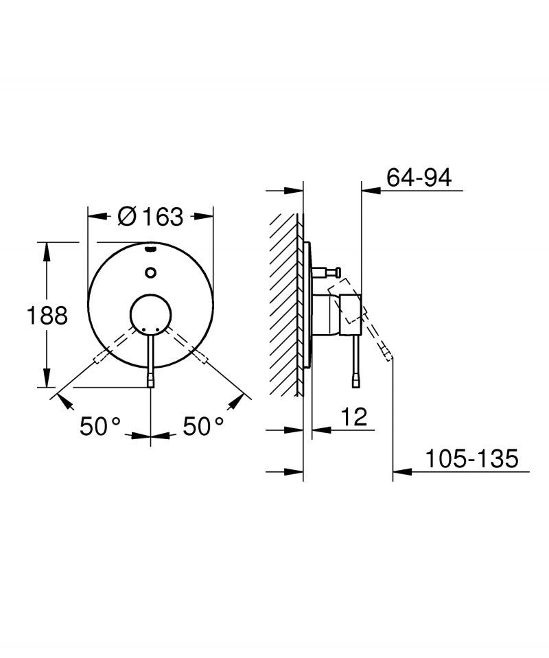 Unitate comanda dus Grohe Essence, monocomanda, diverter, hard graphite - 19285AL1