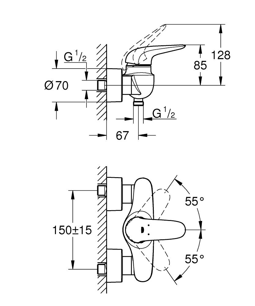 Baterie duş monocomandă Grohe Eurostyle