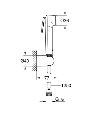 Dus anal Grohe cu suport perete si furtun dus-27513001 