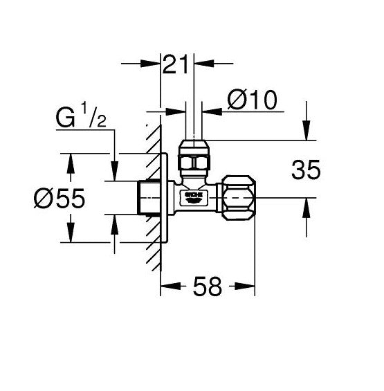 Robinet coltar de izolare Grohe 1/2x3/8"-22018000