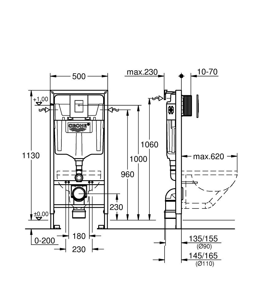Rezervor wc Grohe Rapid SL set 3 in 1 Skate Cosmo-38772001