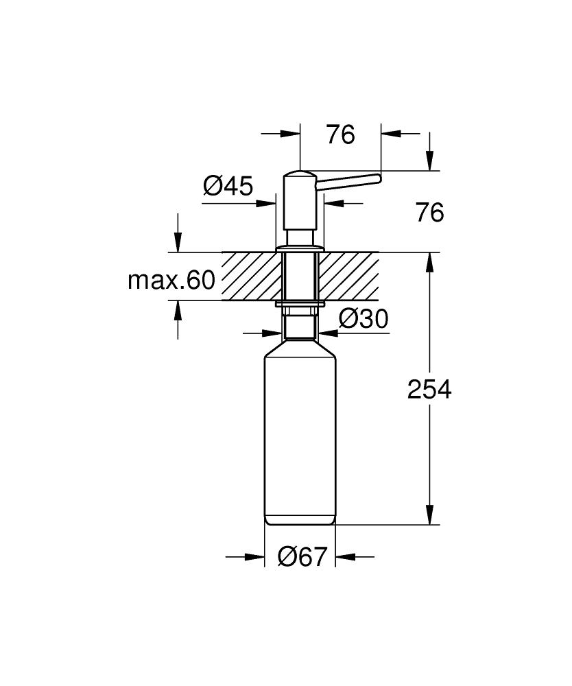 Baterie bucatarie Grohe Bauedge(31367001) si dispenser sapun lichid (40536000)