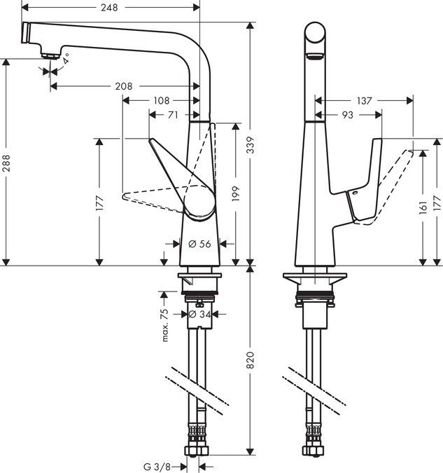 Baterie bucatarie Hansgrohe Talis Select S 300, crom - 72820000