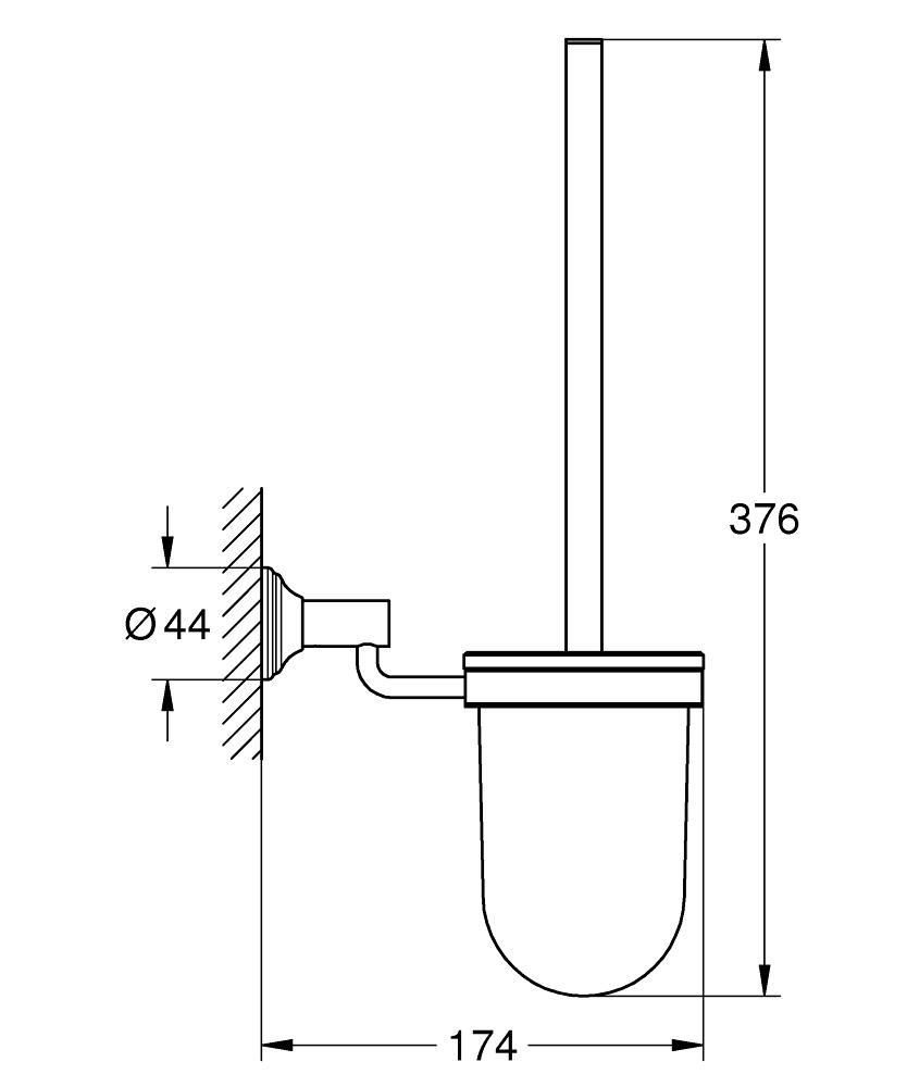 Set accesorii baie Grohe Authentic City 3 in 1, perie WC cu suport, suport hartie igienica, cuier prosop, fixare ascunsa, crom-(40656001,40658001,40657001)