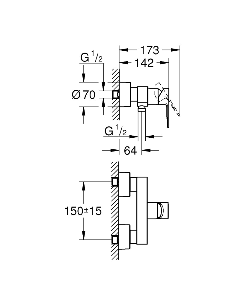 Baterie baie duş Grohe Lineare