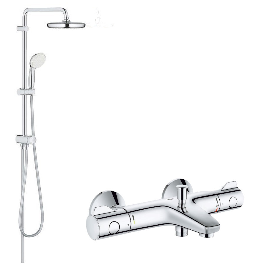 Sistem dus Grohe New Tempesta 210 +baterie cada termostat Grohtherm 800-baterii-lux.ro