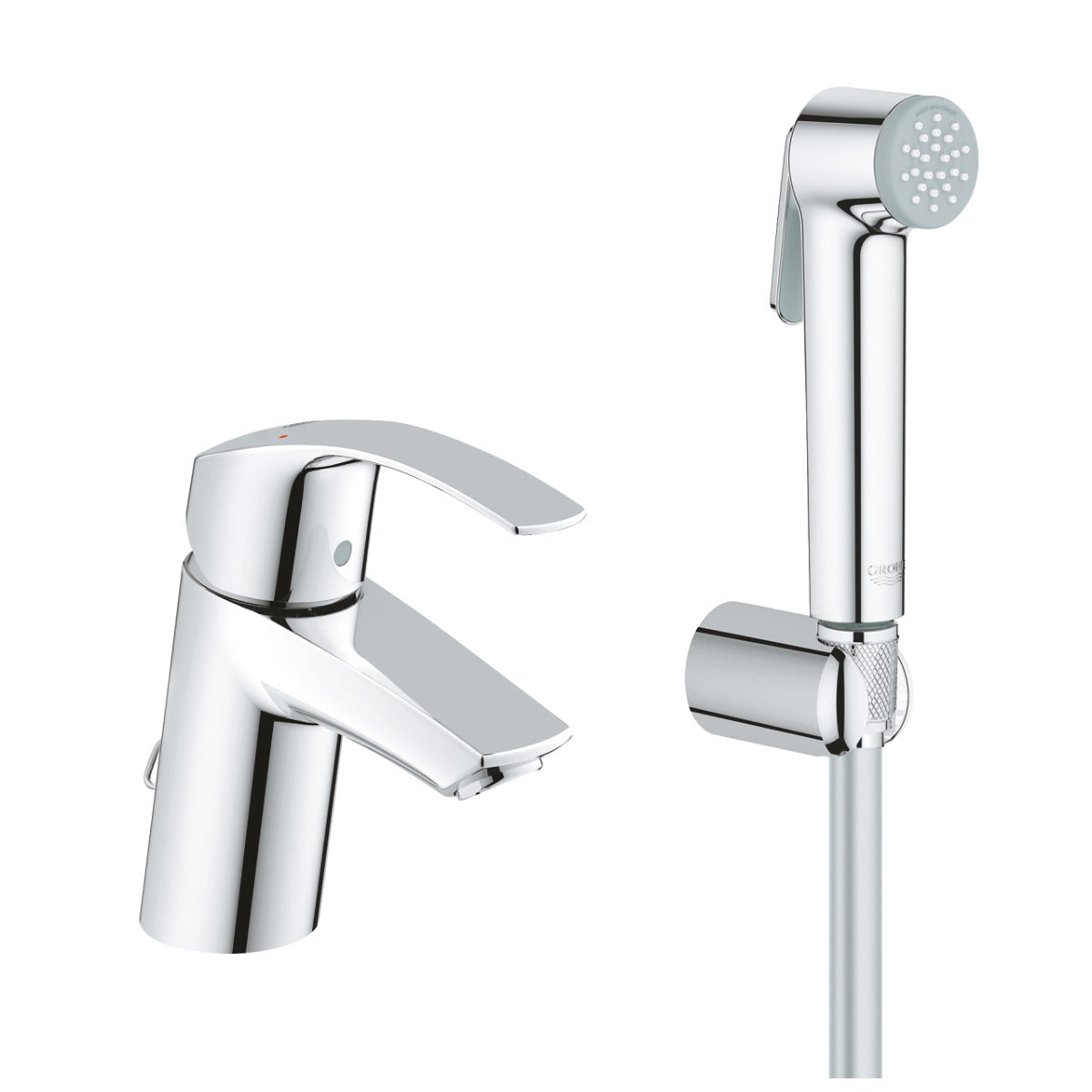 Baterie lavoar functie bideu Eurosmart New S,furtune flexibile, crom-23124002