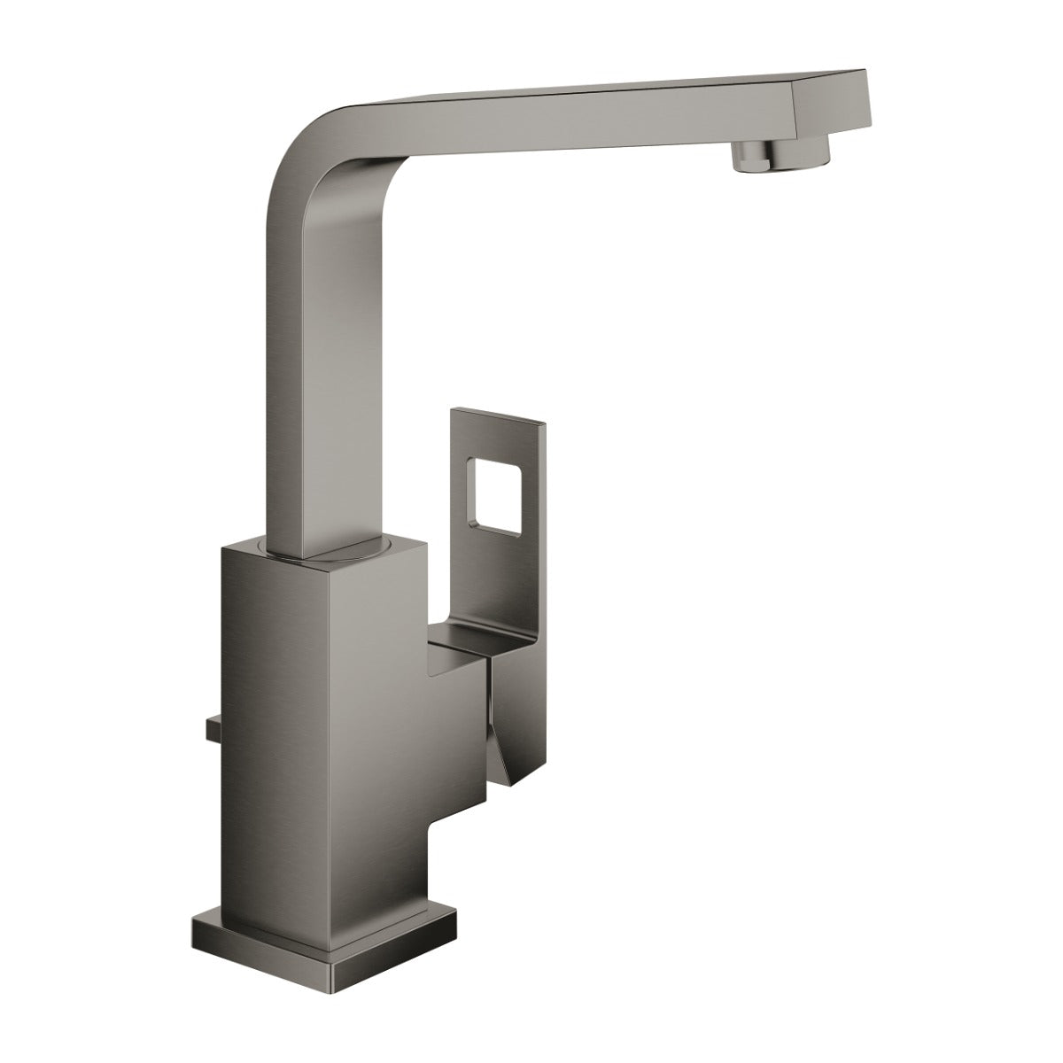 Baterie lavoar Grohe Eurocube, 3/8'', monocomanda, cartus ceramic, pivotanta, limitator, evacuare cu tija, hard graphite - 23135AL0