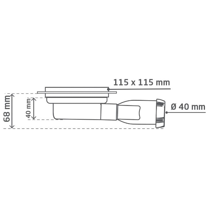 Sifon pardoseala VENISIO COMPACT CITY D40, grila 115x115, aluminiu periat - 30723971