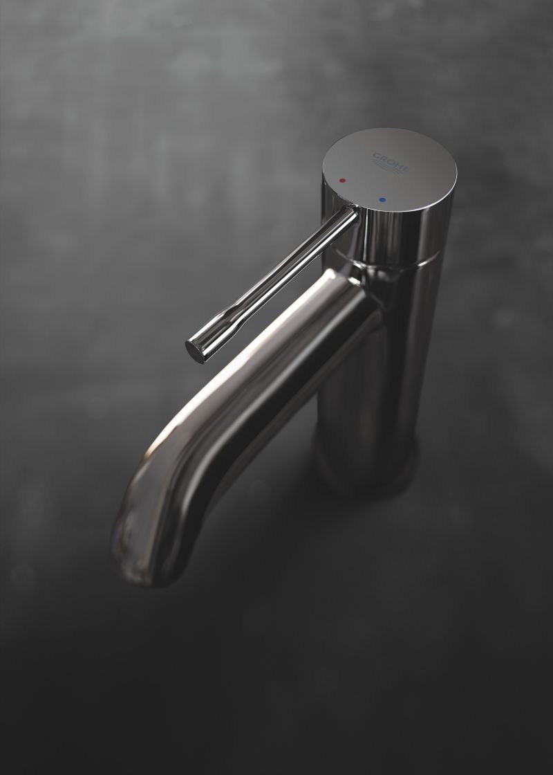 Baterie lavoar Grohe Essence 3/8'', monocomanda, marimea S, cartus ceramic, evacuare cu tija, hard graphite - 23589A01 