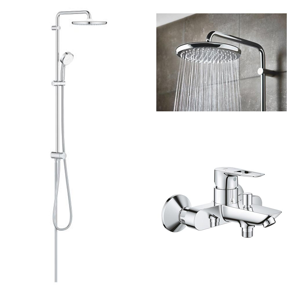 Coloana dus Grohe Tempesta 250+baterie cada Cada Grohe Bauloop (23602001,26675000)