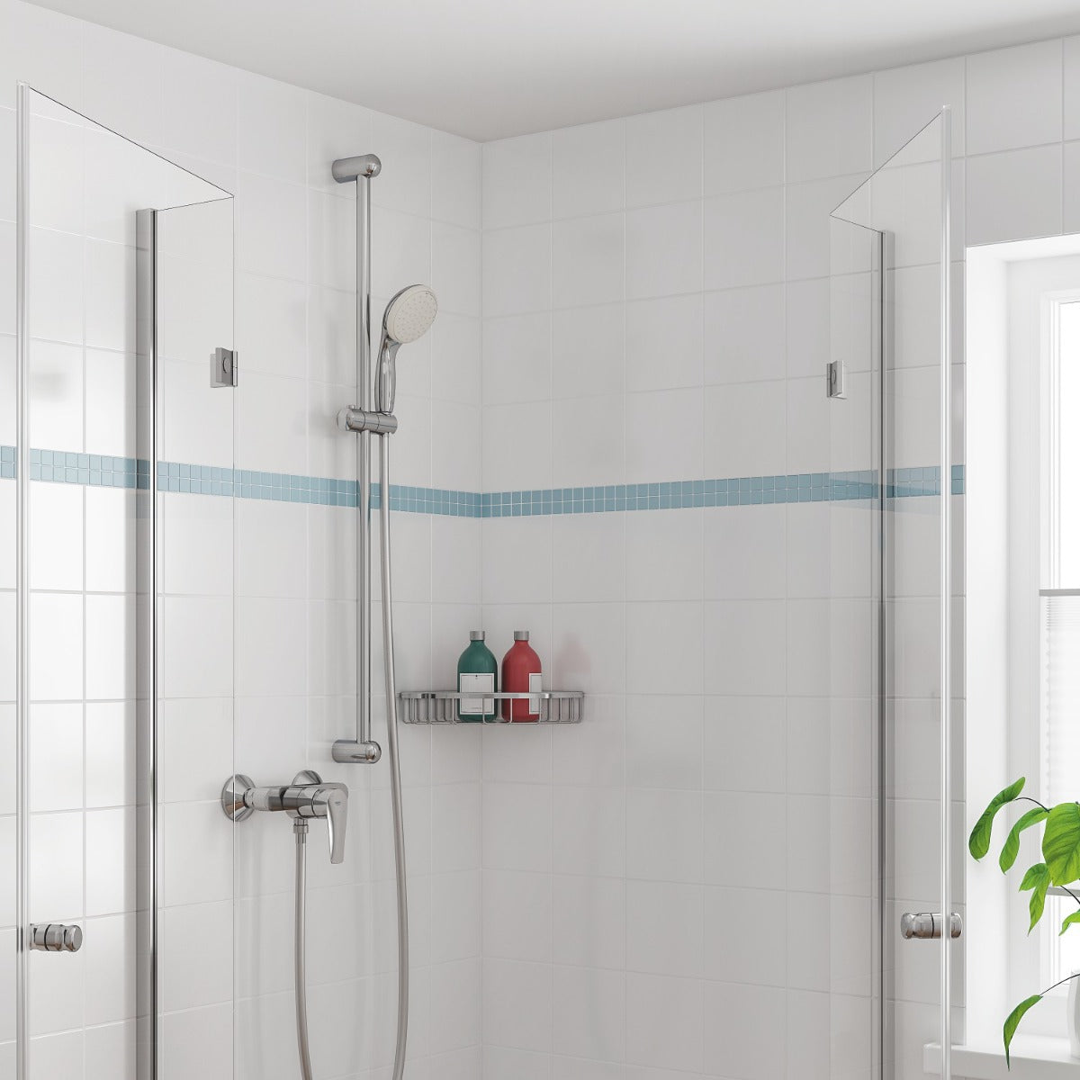 Baterie dus Grohe BauEdge,1/2'', monocomanda, cartus ceramic, crom - 23635001