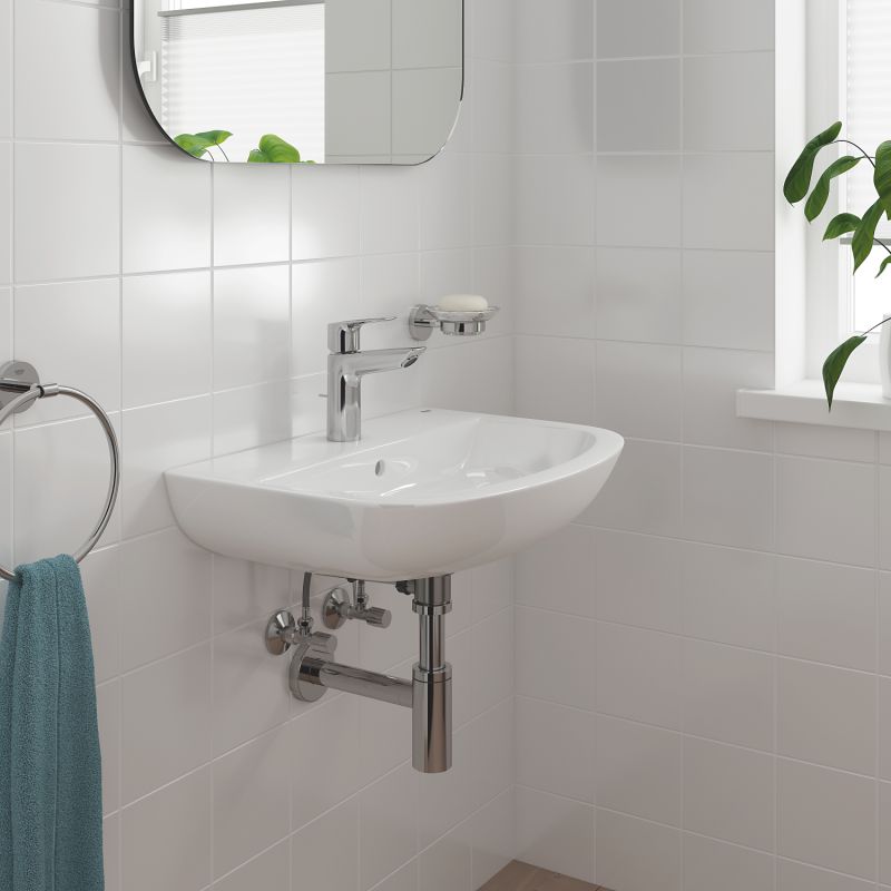 Baterie lavoar Grohe Bauloop, marima M, set evacuare cu tija, crom, furtunuri flexibile-23762001