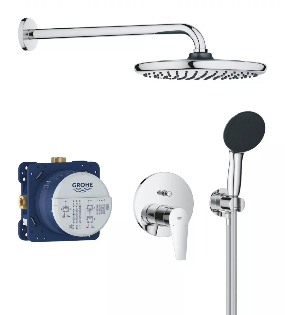 Sistem de dus Grohe Start  1/2'', incastrat, 250 mm, 1 functie, crom- 25293000