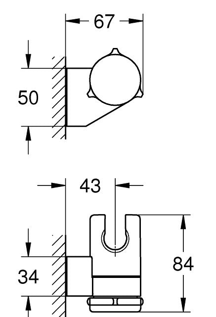Suport para dus Grohe, reglabil,crom-26183000