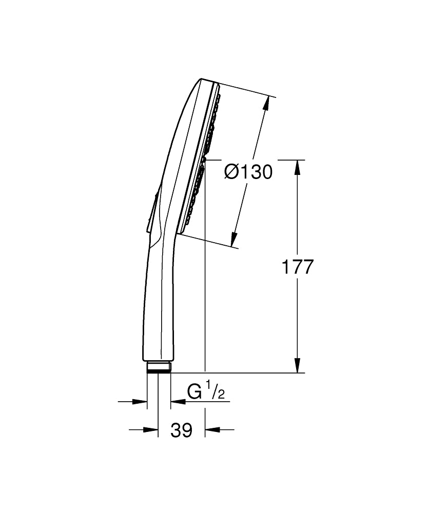 Para dus Grohe Smart Active, 3 tipuri jet, crom, rotund-26544000