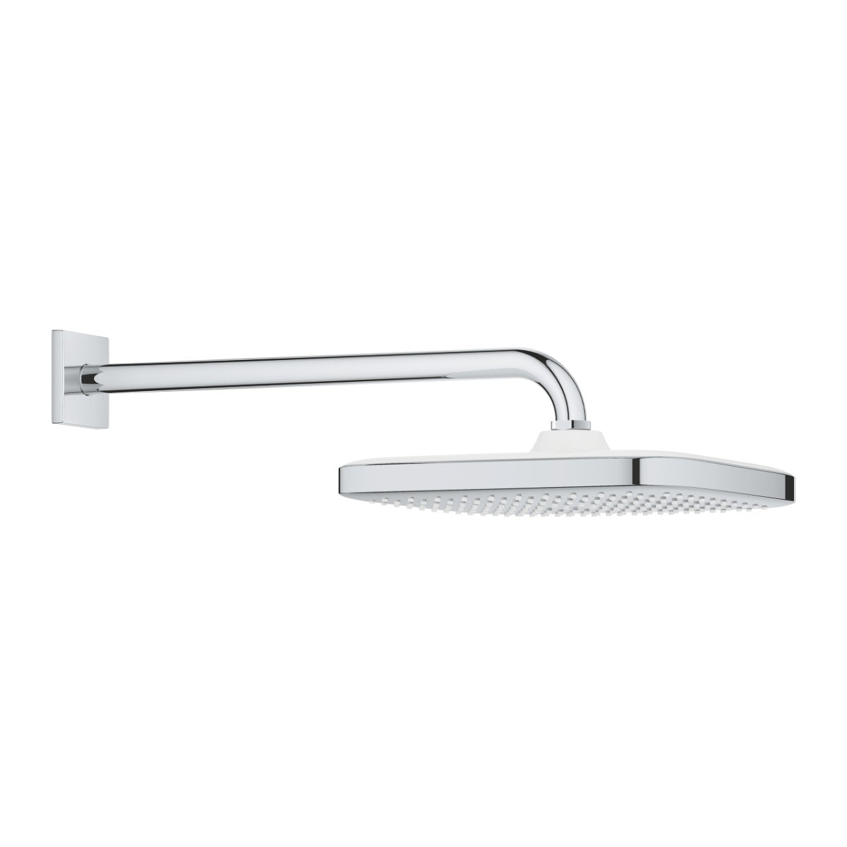 Palarie dus Grohe Tempesta 25 cm, forma patrata, brat inclus 38 cm, crom-26687000
