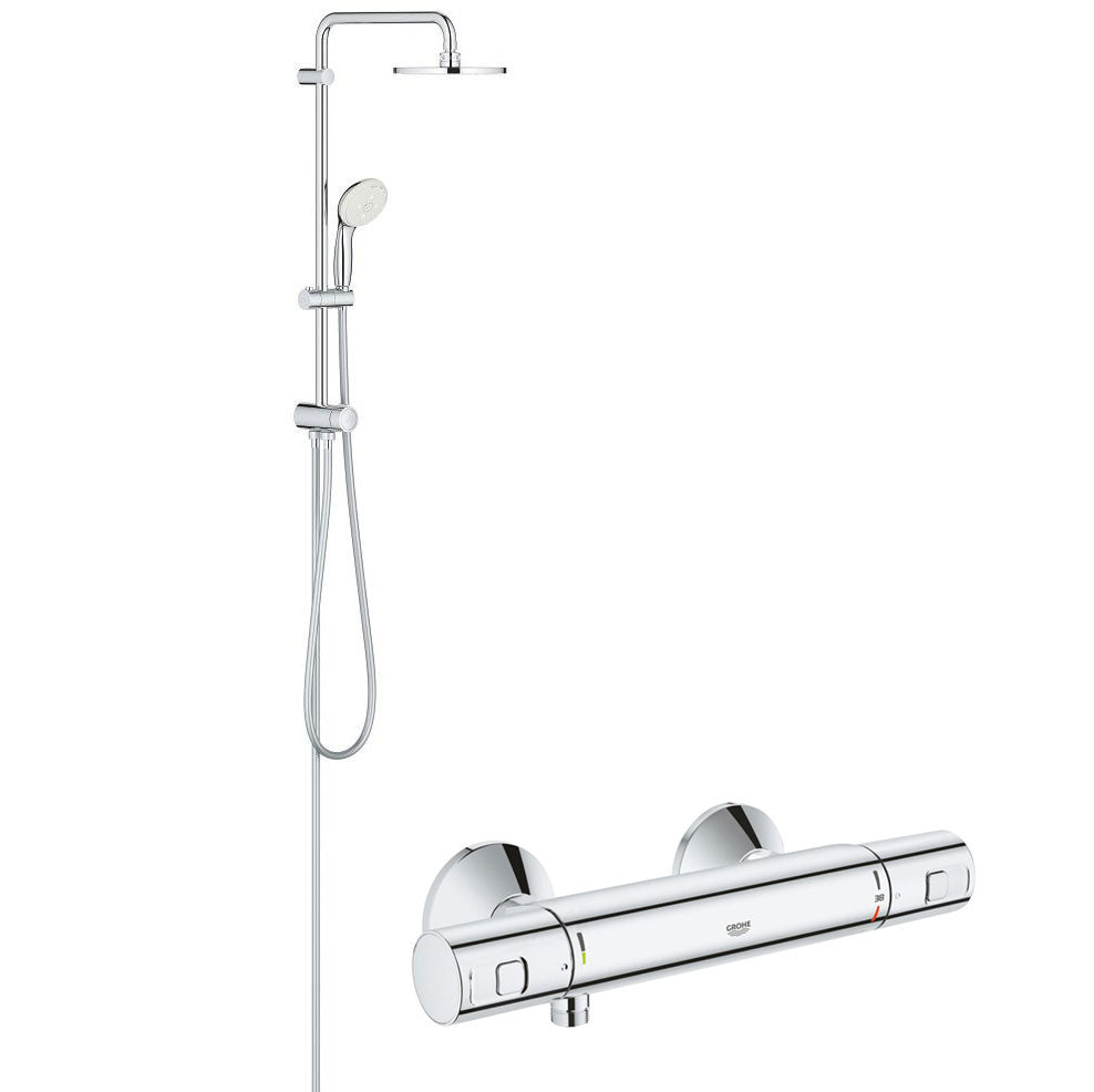 Coloana dus Grohe New Tempesta 210+ baterie cabina dus termostat Grohe Precision (26381001  , 34594000 )