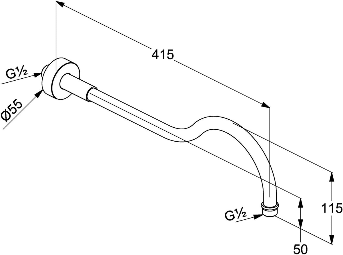 Brat de dus Kludi Adlon de perete, gold - 2751445