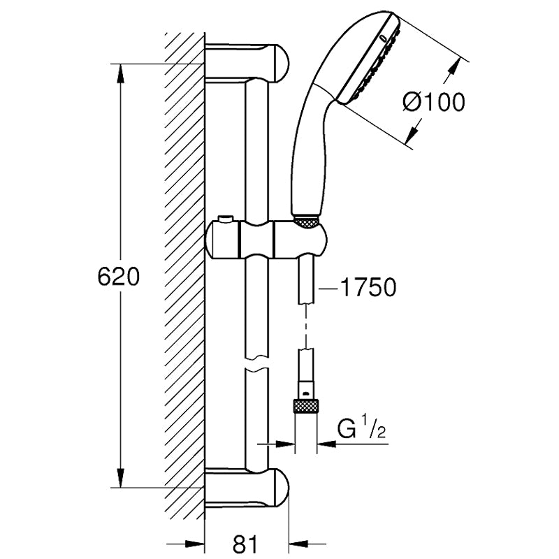 Pachet: Baterie dus Grohe Grohtherm 800 si Set dus cu bara Tempesta Mono-34565001, Baterie lavoar montare pe blat Grohe Bauloop XL size-23764000