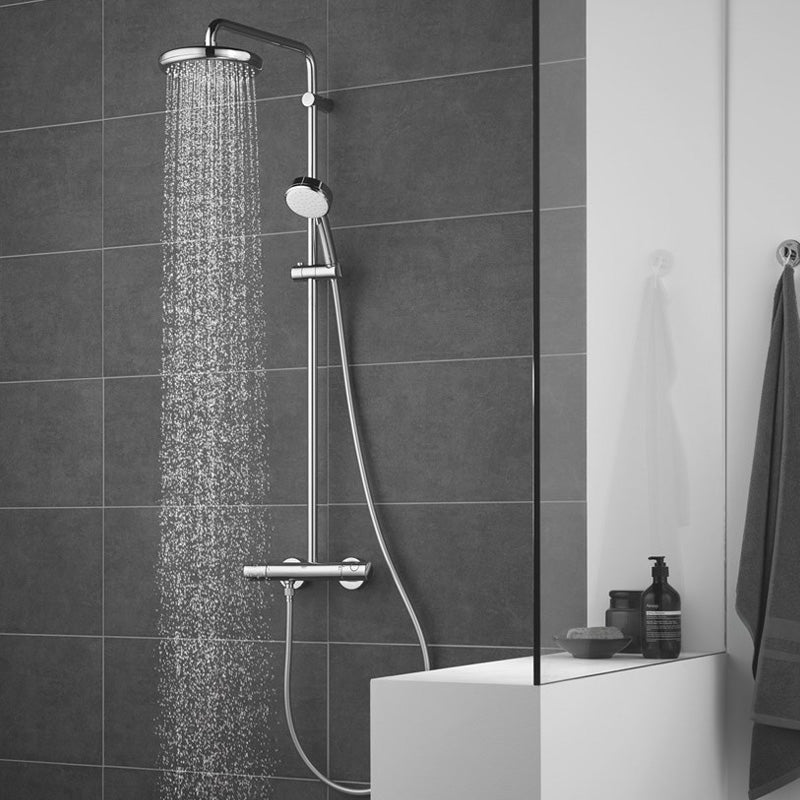 Pachet: Coloana dus Grohe New Tempesta 210-27922001, Baterie lavoar blat Grohe BauEdge XL-23761000, Agăţătoare Grohe BauCosmopolitan-40461001