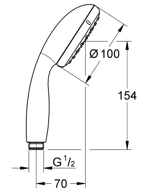 Para dus Grohe Vitalio Start, 2 tipuri jet, 10 cm, crom-27946001
