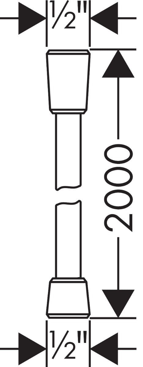 Furtun dus Hansgrohe Isiflex 2 m, anti-indoire, crom - 28274000