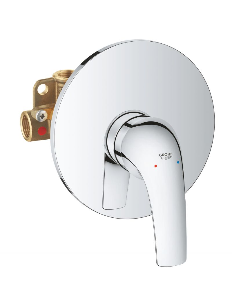 Baterie dus Grohe Start Curve, 1/2'', cartus ceramic, protectie reflux, crom - 29114000 