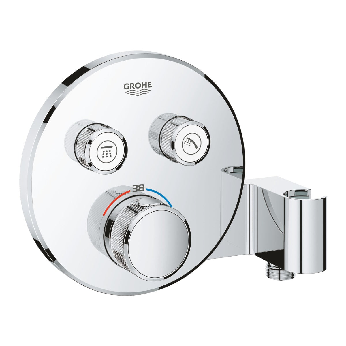 Unitate control Grohe SmartControl, aparent, termostat, SafeStop, iesire dus 1/2'', necesita set fixare, crom - 29120000