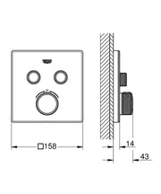 Baterie cada termostatata Grohe Grohtherm SmartControl, 2 iesiri, montaj incastrat, moon white - 29156LS0